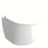 Bílé závěsné WC VitrA Shift bez splachovacího okruhu s oválným designem a skrytým uchycením.