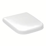 Bílé WC sedátko Vitra Shift z duroplastu se SoftClose a kovovými panty se skrytým uchycením.