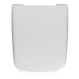 Bílé WC sedátko Vitra Shift z duroplastu se SoftClose a kovovými panty se skrytým uchycením.