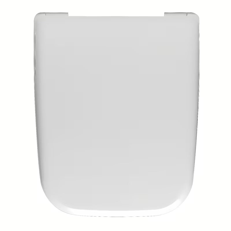 Bílé WC sedátko Vitra Shift z duroplastu se SoftClose a kovovými panty se skrytým uchycením.