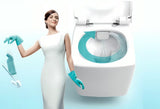 Bílé závěsné WC VitrA Shift bez splachovacího okruhu se skrytým uchycením a oblým tvarem.