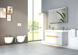 Bílý závěsný bidet VitrA Shift se skrytým uchycením keramiky bez rušivých krytek a otvorů.