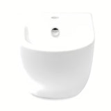Bílý závěsný bidet VitrA Shift se skrytým uchycením keramiky bez rušivých krytek a otvorů.