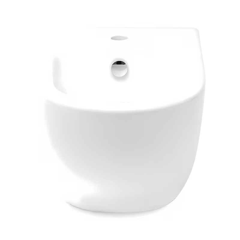 Bílý závěsný bidet VitrA Shift se skrytým uchycením keramiky bez rušivých krytek a otvorů.