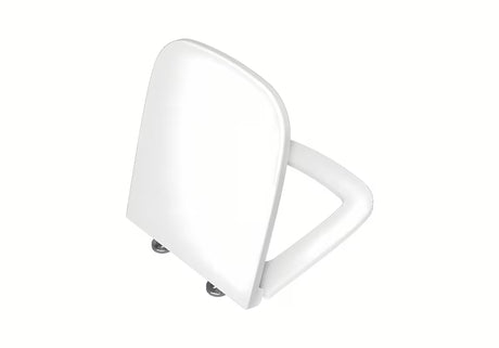 Bílé duroplastové WC sedátko Vitra Valarte se SoftClose a EasyLock a kovovými panty se skrytým uchycením.