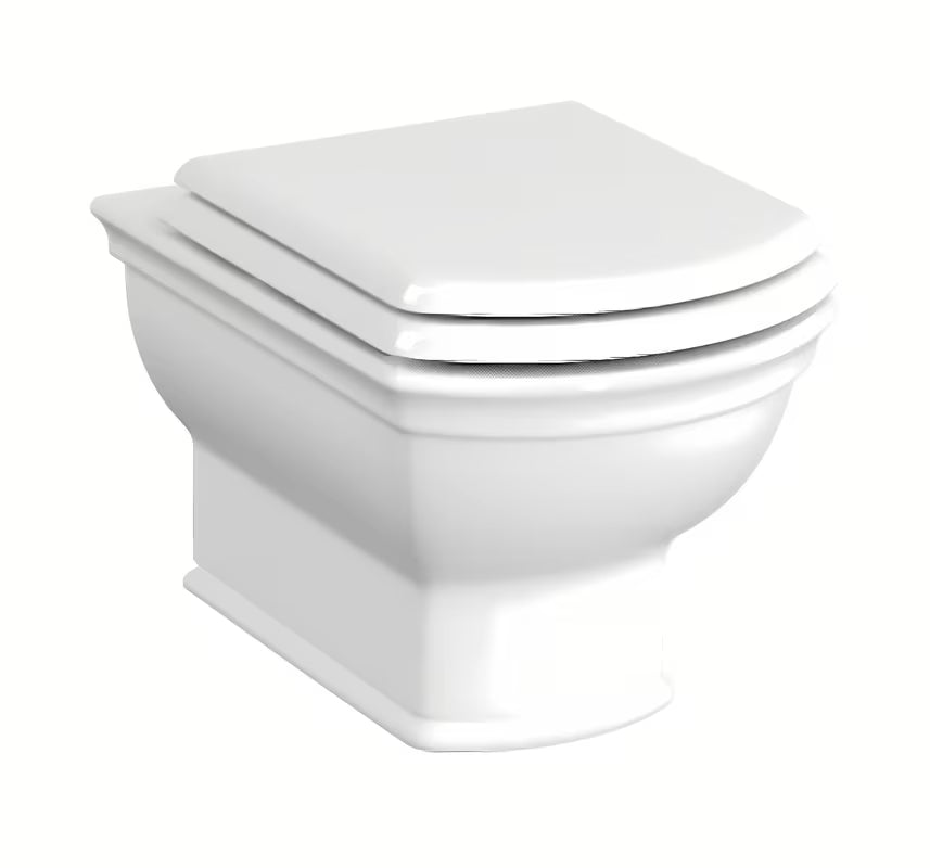 Závěsné WC VitrA Valarte v bílé barvě s Rim-ex provedením bez splachovacího okruhu a skrytým uchycením.