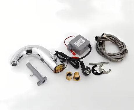 Chromová senzorová umyvadlová baterie Weltservis Donner s Infrared spouštěním a pákovým ovládáním teploty.