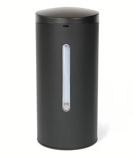 Černý bezkontaktní dávkovač mýdla Weltservis Donner Round Gel pro gelové mýdlo a dezinfekci
