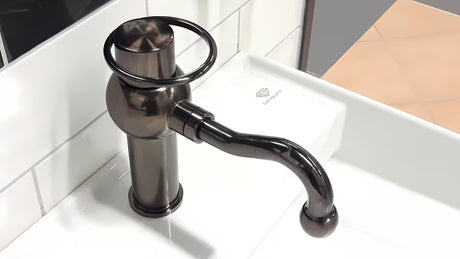 Páková stojánková umyvadlová baterie WF Industrial Dark-Metal bez výpusti v povrchu olejem gumovaný bronz.