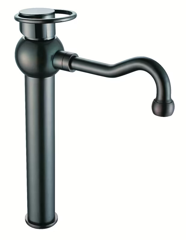 Vysoká páková umyvadlová stojánková baterie WF Industrial v povrchu olejem gumovaný bronz Dark-Metal.