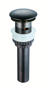 Výpust k umyvadlu WF Industrial clic clac s přepadem v povrchové úpravě olejem gumovaný bronz.